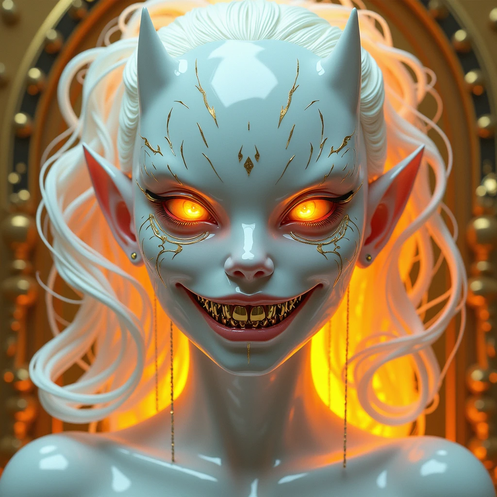 (1 beautiful and obscene female alien:1.4), (There is a female genital-like organ in the middle of the forehead:1.95), (vulgarity1.7), (she is looking at viewers with glowing red eyes with no pupils:1.8), (She has translucent pale skin:1.7),(She has the most beautiful face in the history of the universe:1.2), (She has multiple bioluminescent organs on the side of her tentacles:1.4), (Her body is covered with an iridescent exoskeleton:1.6), (She is showingh her arm pits:1.4), an evil gaze that seduces, (large mouth:1.1), (sharp teeth like a vampire:1.2), Full body portrait, (bio luminescent:1.5), (Smile wickedly:1.3),  (there are lots of translucent tentacles from her head like her hair:1.8) extraterrestrial, cell, bio image, masterpiece, ultra high resolution, (photos realistic:1.7), scary and sexy detailed art in color, best quality, 8K,In 4K_quality, High freshness, Dramatic Lighting, cinematic quality, (exquisite details:1.2), High freshness, drawing faithfully, 
