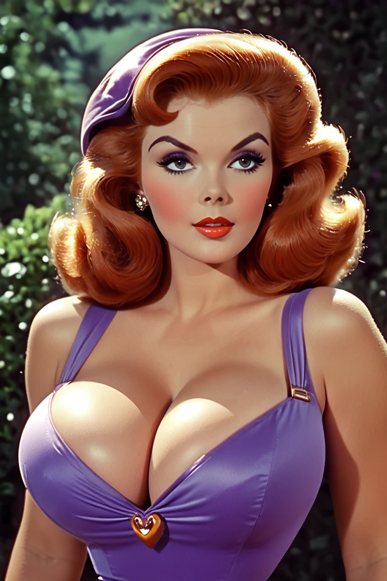 Daphne Blake, big breast, old movie, vntage, retro style, beautiful woman, curious looking