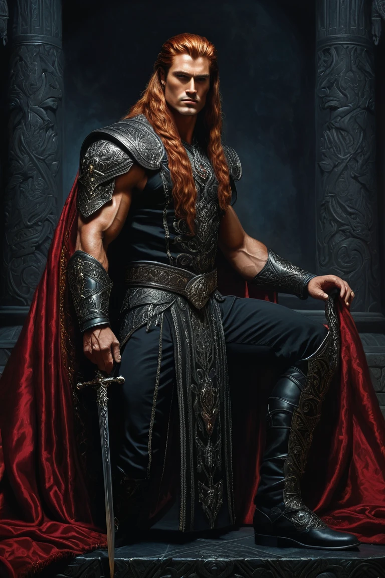 m 31 year old Ork he is a normal human being "Appearance" Apart from his two horns, his eyes are violet, always calm, with clothes made of dragon scales, very resistant, similar to one another, hair is red in one of his eyes, he has a deep scar, his weapon is a chain, and on both edges are metal balls. with thorns walks in slippers