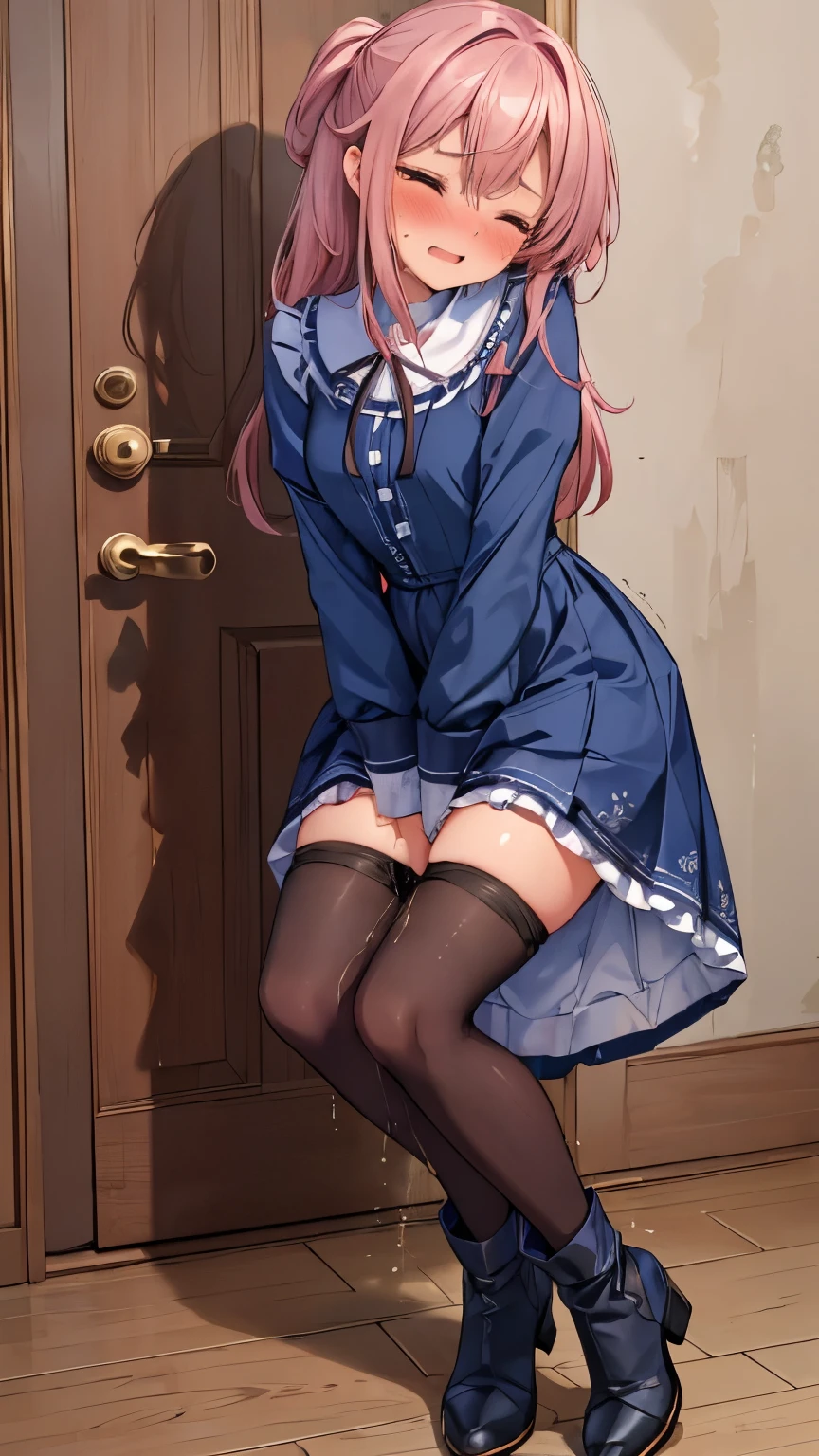 Anime Girl In Blue Dress Sitting On A Wooden Floor SeaArt AI Anime Girl In Blue Dress Sitting On A Wooden Floor SeaArt AI