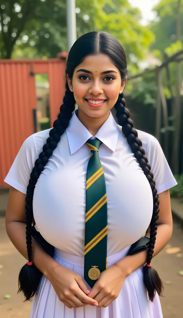 Tamil Chubby woman ,big sexy chest,big boobs,detailed body and face, big bright eyes, charming, sexy, perfect anatomy, braid hair, detailed background, 8k,big chest