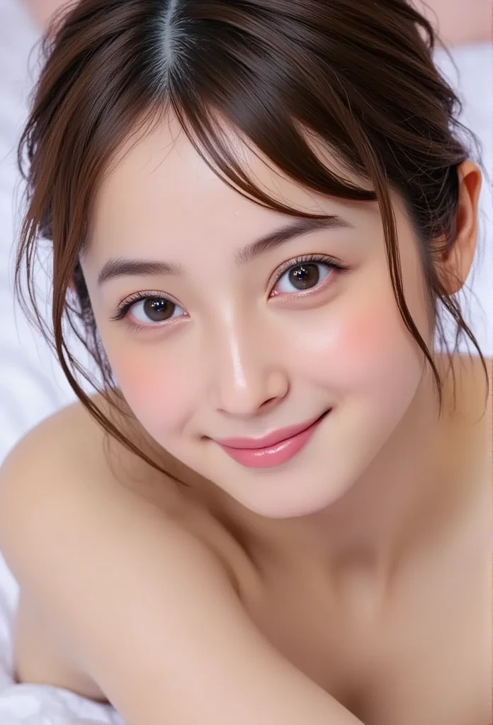 masterpiece, 最high quality,16k,8K,beautiful,get used to it,exquisite,extremely get used to it, finely get used to it, high quality, insanely get used to it, ultra get used to it, ultra high resolution, 超high quality, beautiful face, Japanese, NSFW, (micro bikini, Lie on your back with your legs spread,side view,looking at camera:1.4),(open_legs:1.6)Cinema Lighting,smile