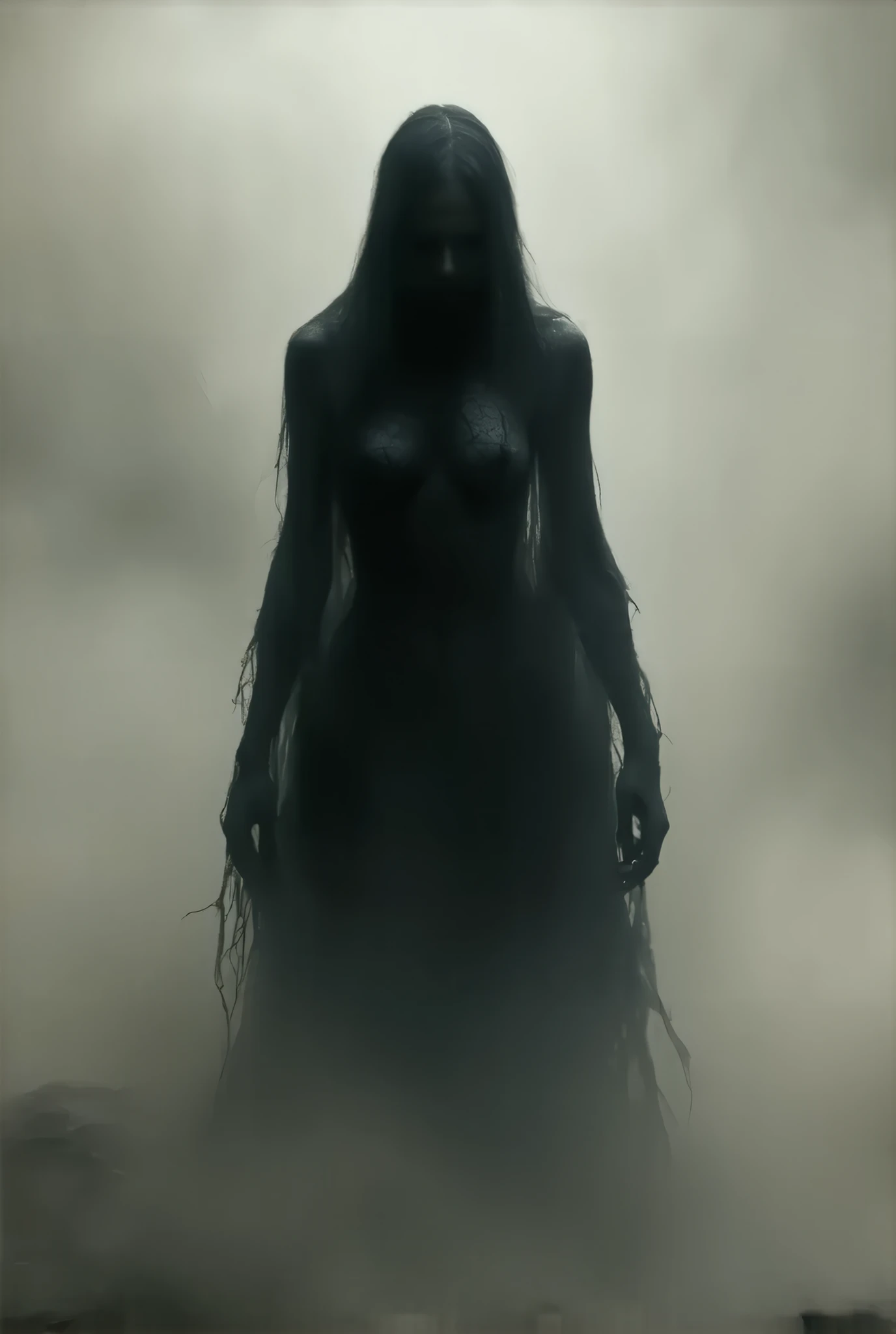 ((best quality)), ((masterpiece)), ((ultra realistic)), ((dark fantasy style)), (girl:1.3), ((nude:1.3)), sexy, (girl without eyes under giant monster), beautiful intricately detailed soft oil painting, full body wrapped in tentacles, ((no face)),, BREAK, towering writhing shadows, terrifying evil skull with detailed gigantic monstrous tentacles, (body portrait:0.3), terrifying, dark, evil underwater city, air bubbles, running lava, huge tentacles with massive mouths and jaws, multiple arms, claws, red glow, giant floating skeleton horror, (glowing magic background, corrupted spiraling geometry background, cool vibrant crystalline fractures background:0.9), majestically detailed, backlit, deep shadows, enormous evil worms with millions of sharp teeth, colossal, cosmic, vortex of light in background, ((chromatic aberration)), shifting colors, sparks of blue light, eerie