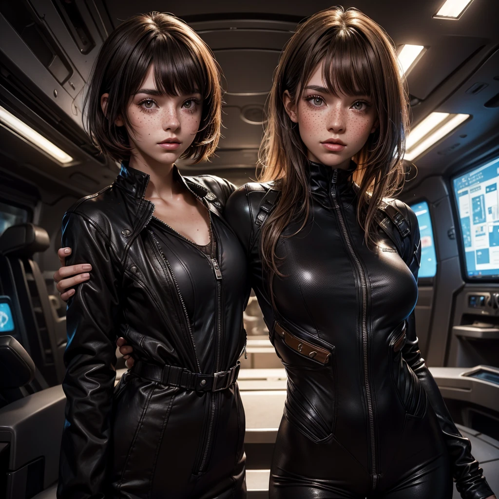 (highest resolution, distinct_image) Best quality, single person, one woman, solo, masterpiece, highly detailed, semi realistic, black short hair, black hair, bangs, 18 years old, mature, light blue military uniform, military uniform, indoor background, gentle, authoritative, powerful, exquisite facial features, exquisite facial features, (two heads)