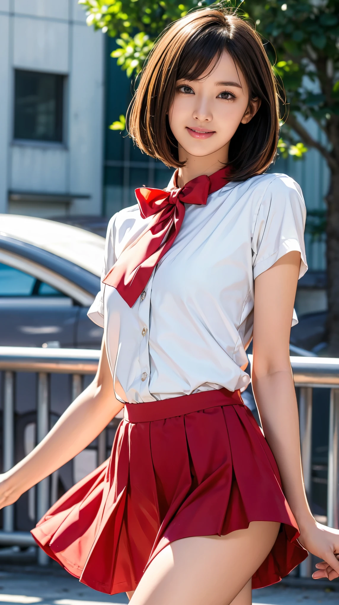 ((16k,super highest quality,Ultra-high resolution,masterpiece,Realistic,Realistic,Very detailed)),Young, adorable and cute 16 year old〜20 year old girl,She wears a shrine maiden costume and rolls up the hem to show her panties.,Full body photo,Full body angle,Esbian all over,Baby Face,single eyelid,Long legs,Thin legs,Thin legs,Thin thighs,Beautiful hands and feet,chest,Cute smile,Adorable smile,nice smile,Rose garden in the background,Long Straight Hair