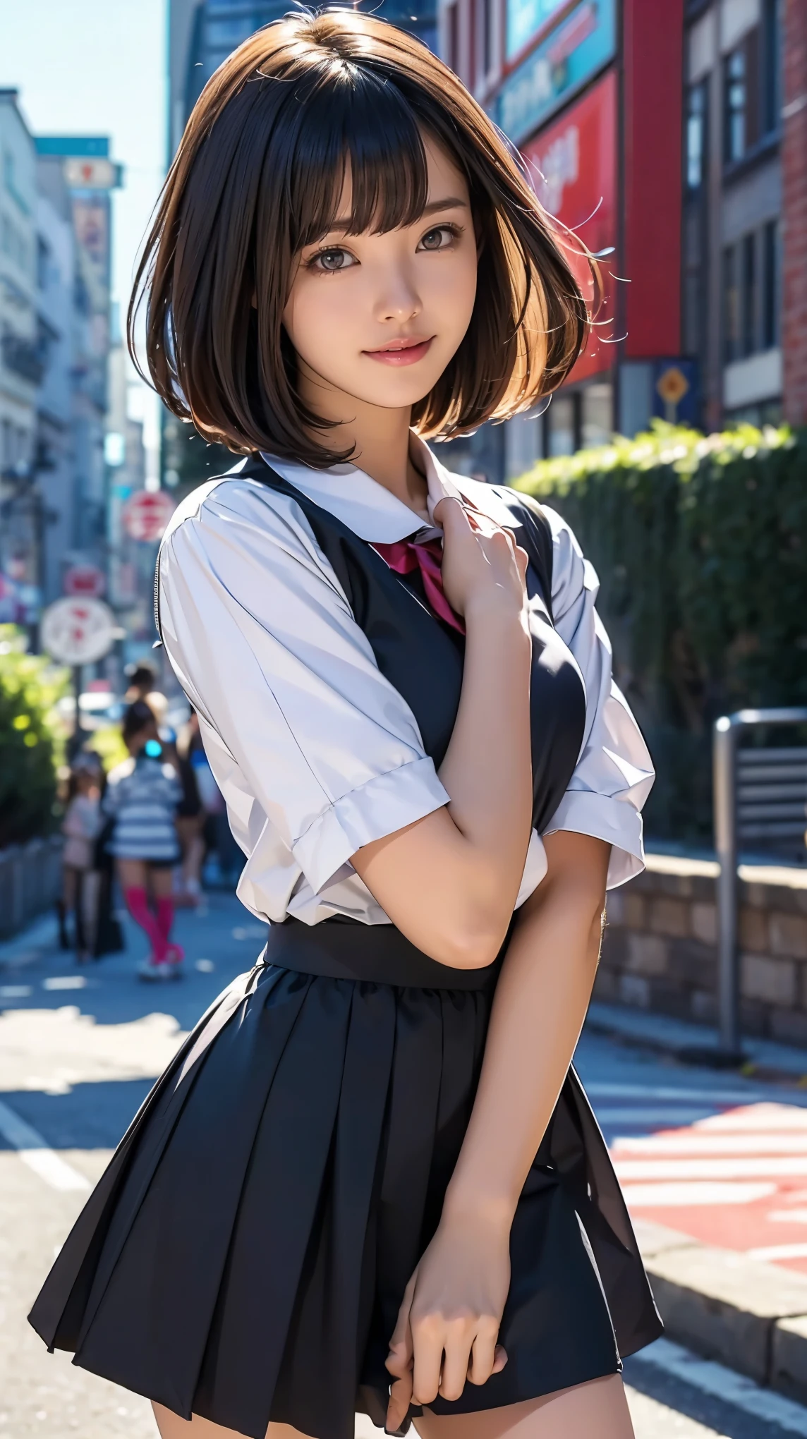 garota anime de terno e gravata posando para uma foto, gapmoe Yandere, Yandere, rei hiroe, garota anime sedutora, comer e beber, mayuri shiina, fubuki, , Yuyushiki, segurando um arco, Mayuri Shiina de Steins Gate, com dedo indicador, 2 d anime, ecchi, roupas reveladoras