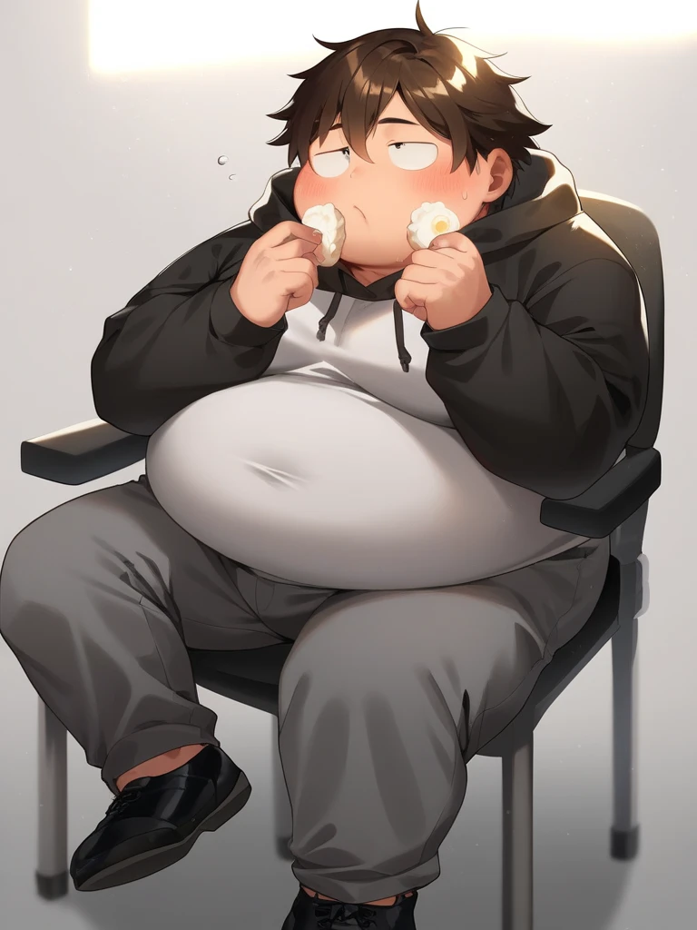 Old construction worker grandpa, grey hair, male, fat, chubby, clean cut , wearing dirty socks, only wearing socks, leaking cum, cum everywhere, smelly socks, sweaty, stench coming from socks, sitting on couch, white socks, wearing construction hat, covering mouth, feet propped up on table, stinky socks