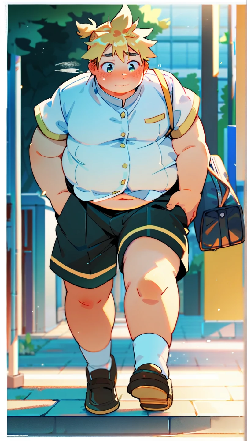 beautiful, ((chubby)), (very short hair),(tomboy), (breast) (pudgy face), (naughty) (high school students) , (plump), ((young)), (androgynous), (boyish), (handsome), (thick), (shota), ((overweight)), (by hinahara hajime), (by daichi kouta), (beefy), (sports), (cute), (little brat), (naughty brat), (へそ), (ぽっちゃりした体), (belly)