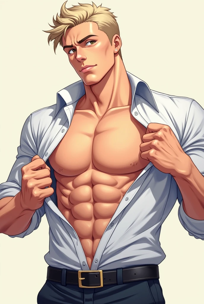1boy, man, lifting shirt, jeans, unbuttoned, (waistband), animated, handsome face, beard, body hair <lora:Shy_Undies_-_Waistbands:1>, (masterpiece), (best quality), (ultra-detailed)