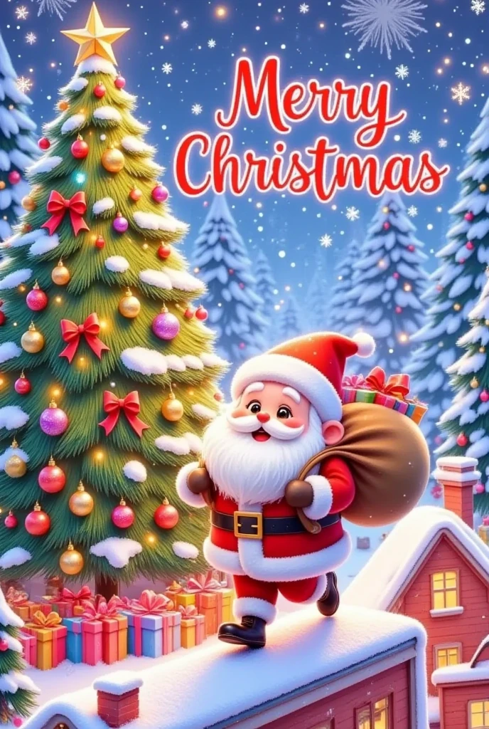 a happy santa claus in a candy cane, cute snowmen, colorful scarves, exaggerated expressions and poses, festive christmas atmosphere, snowy winter landscape, 8k, highly detailed, cinematic lighting, vibrant colors, warm color palette, photorealistic, digital art, christmas poster