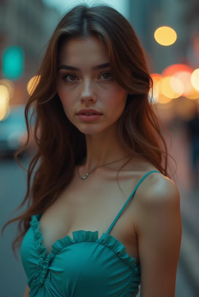 Realistic action photo of a beautiful 18 year old Belgium (naked:1.3) slim woman with a very cute face, photorealistic, (posing:1.4), erotic look, freckles on her cheeks, little smile, sexy lips, (small breasts:1.3), cleavage, wide thigh gap, (wide hips:1.3), small waist, big ass, large breathtaking bright dazzling eyes, photograph, highly detailed, sharp focus, 4k, photorealism, detailed, focus on eyes, (looking at camera:1.2), horny, sexy innocent look, in the middle of a road, analog style, (torso closeup), (((at night))), grey ponytail skin pores, ((wide hips)), (((bokeh))), detailed, polaroid, rim lit, (neon lights), neon haze aesthetics, kodak portra 400 film, at the beach, in front of a old VW Van, solo