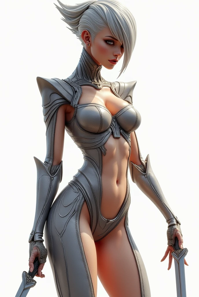 a close-up of the figure of a woman with a chain around her neck, girl of the zodiac knights, figura de desfile pop-up, portrait girl of the zodiac knights, anime action figure, megera, estatueta de pvc, sereia ciborgue com chicote laser, figura completa, ( figura altamente detalhada ), sharp silver armor fuchsia skin, figura completa, senhora de armadura vermelha, ounces,(girl Full body :1.7),(DISABLE CENSORSHIP),([long hair hair]:1.8), (full body:1.8), (upper body up:0.3), (hyper realistic:1.4), (realistic:1.3), (best quality real texture skin),masterpiece, highest quality, (perfect face:1.1) , (high detail:1.1), dramatic, female triplets, breasts, white hair, red eyes, cleavage, long hair, curvy, large breasts
