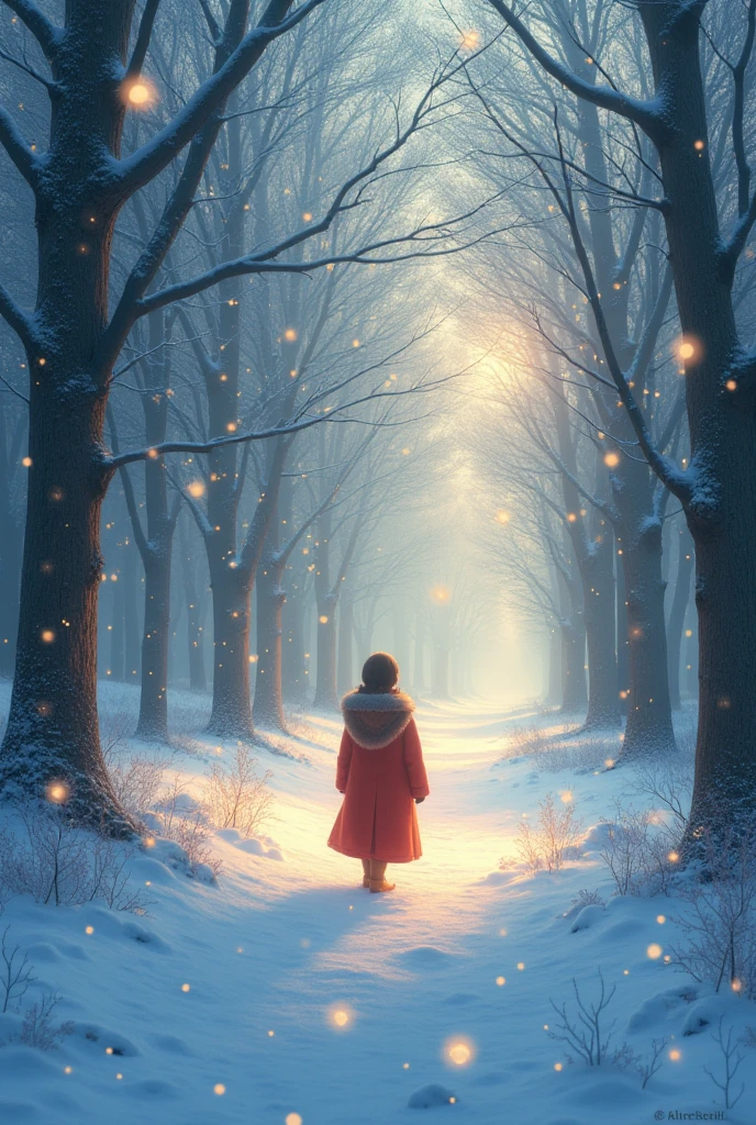painting of a child holding a lit candle in a snowy forest, childrenbook illustration, children book illustration, children’s book illustration, children's book illustration, children's illustration, childrens book illustration, menina sob a lanterna, little girl with magical powers, inspirado em Sophie Anderson, kids book illustration, illustration!, inspirado em Jessie Newbery, inspirado em Alison Kinnaird
