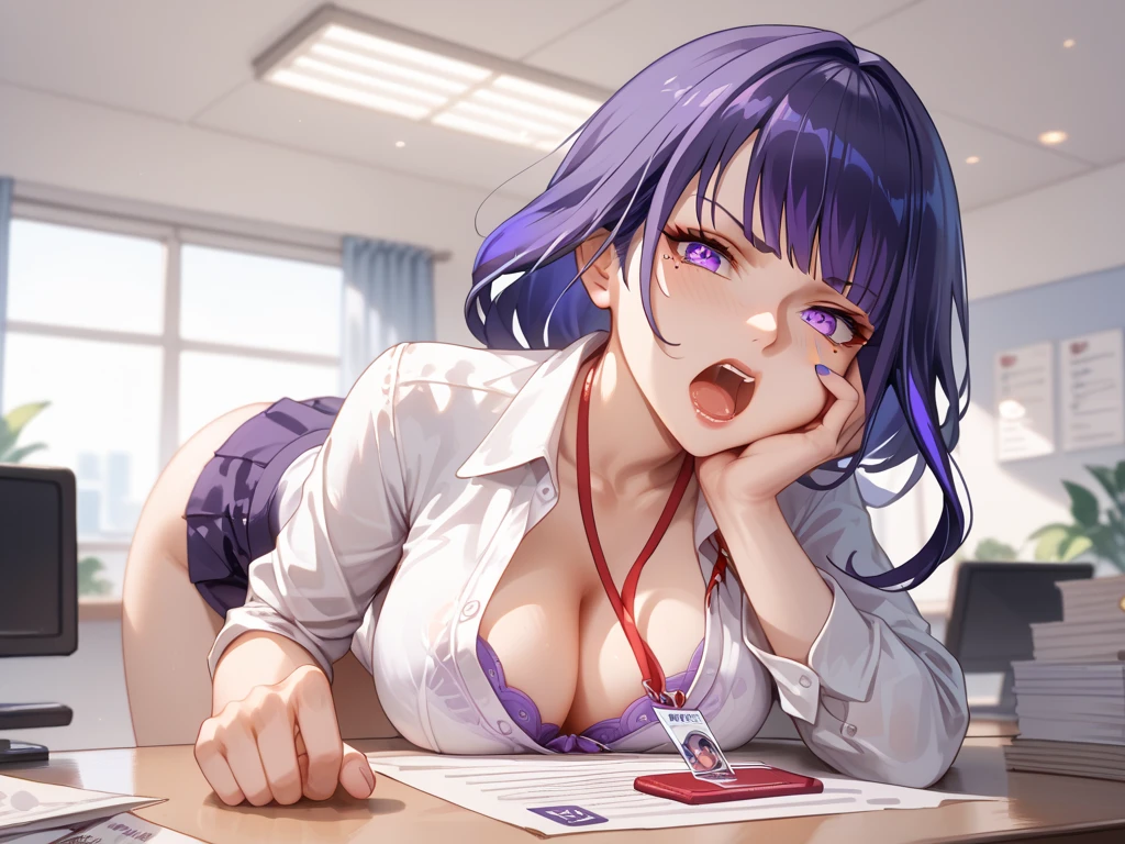 (masutepiece, Best Quality, hight resolution, nffsw, Perfect Pixel, depth of fields, 4K), Beautiful anime girl, Perfect body , ,(cum on body:1.6) , (bukkake:1.6), ,  , aoba suzukaze, ribbon, suit, jacket,(large boob:1.1),,, (large boob:1.1),, ,nsfw,(ecstasy:1.3) ,(slut:1.2),(vulgarity:1.3),(fucked silly:1.1),(steam:1.1),(wet:0.8),(trembling:0.8),(tears:0.7) ,(drooling:0.6),(sweat:0.8), wince,(orgasm:1.5), , {{{{{knees to chest}}}}} ,,{{{{{from directly above}}}}},{{asymmetrical docking}},{{boy's lower body}},{{{{girl's face and nipples and navel}}}},{{navel forcus}},{{{{pov}}}},{{{very close to viewers}}},,{excessive cum, intercourse with a man,full body,,,from front,{cum bussy}, hetero, cum,{{girl's liying on back}},faceless male,,{{facing viewer}},hetero,1girl and 1boy,nsfw,{{single picture}}, girl's hands down, girl's arms behind back, hands out of frame, (hardcore sex:1.6), office room, PC, keyboard, chair, desk , on chair