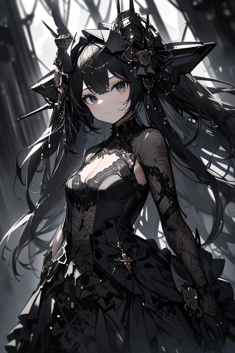 1 girl、Mature、Ample breasts、Teenage Girls、Sharp Eyes、Long Black Hair、Eyes that draw in、Holding a black lily、Dubious atmosphere、Black Dress、ephemeral、Delicate hair、it's raining、Water Drop、High resolution、highest quality、Super detailed、Butterflies fluttering、