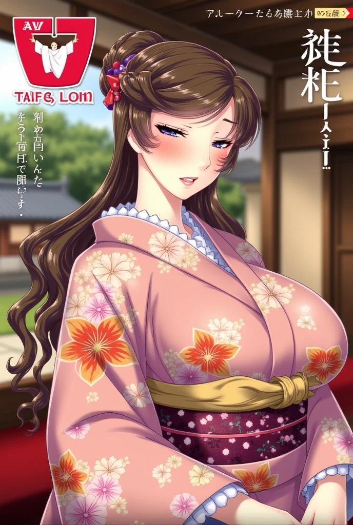 Japanese AVMagazine cover, 1girl, Alone,Japanese women(Wearing Japanese Yukata,),Japanese outdoor，UHD, masterpiece, high details, high quality, best quality,  highres icon