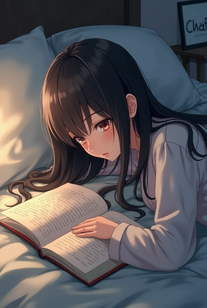now include the girl from the second image studying 
