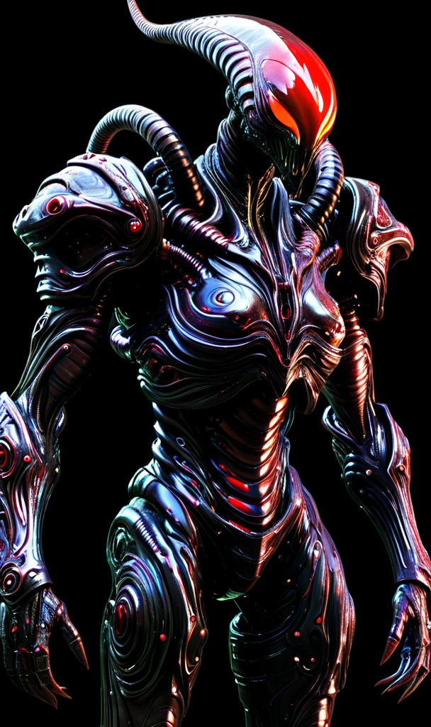 (draconic alien biomechanical succubus with carnage & witchblade physique:1.5), (megan fox as a muscular alien draconic biomechanical demonic woman with flayed skin, gigantic horns, & necrotic metallic muscle:1.5), (witchblade muscular anatomy:1.25), (perfect fingers:1.25), ((wide shoulders & upper body:1.25)), (very skinny legs:1), (huge muscular arms:1.25), (ten pack abs:1.25), (full body view:1.25), choker, detailed eyes, (looking at viewer), (smile:1.25), (blank dark background:1.25), in the art style of H.P. Giger, (beautiful girl face:1.25)