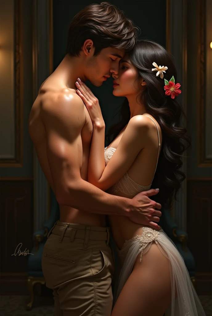 Man and woman doing kamasutra position