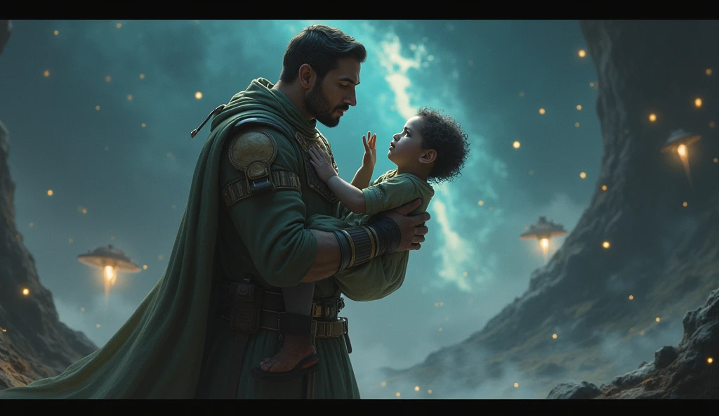 hyper detailed gouache style painting portrait of gorgeous Tiefling mother and her son, hyper realistic textures, 8k, best quality, masterpiece, smooth shadows, correct anathomy, expressive painting, magic cozy scene, warm lights, pastel colors