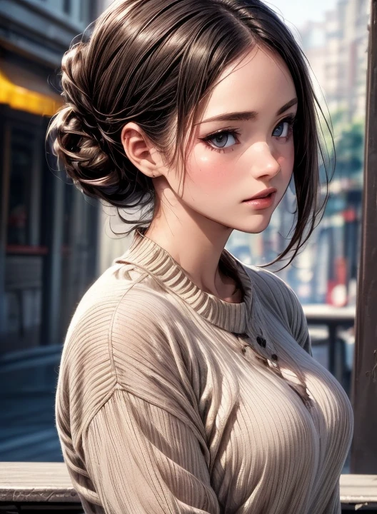 (  Masterpiece  :1.3), (  top quality : 1.4), 
 Cinematic Lighting , 
( 1 girl),  beautiful face, ( realistic face), 
 beautiful hairstyle :1.8, (Chignon:1.4),
  Real Eyes ,  beautiful detailed eyes, 
(  Real Skin),  beautiful skin, 
( casual fashion:1.4), 
 absurd,  charming, 
  ultra high resolution,   surrenders ,  high definition, 
Golden Ratio,   perfect anatomy:1.4

