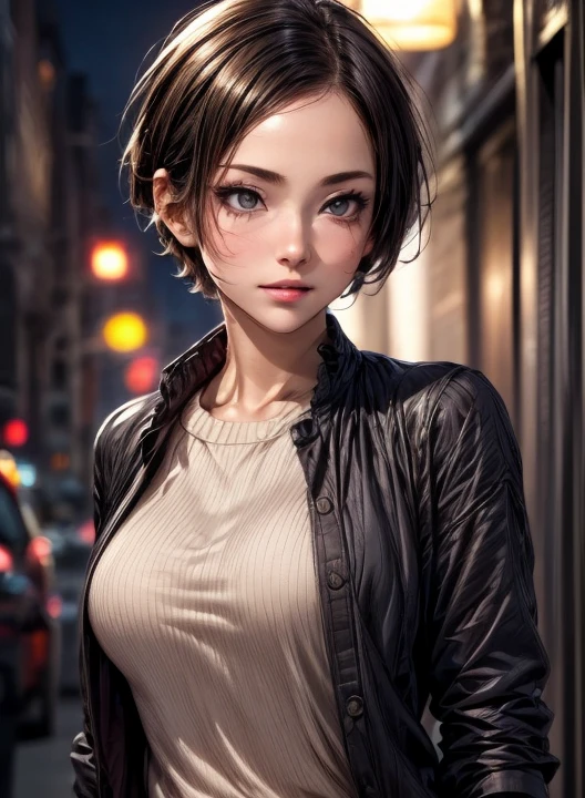 (  Masterpiece  :1.3), (  top quality : 1.4), 
 Cinematic Lighting , 
( 1 girl),  beautiful face, ( realistic face), 
 beautiful hairstyle :1.8, (Super short hair:1.4),
  Real Eyes ,  beautiful detailed eyes, 
(  Real Skin),  beautiful skin, 
( casual fashion:1.4), 
 absurd,  charming, 
  ultra high resolution,   surrenders ,  high definition, 
Golden Ratio,   perfect anatomy:1.4

