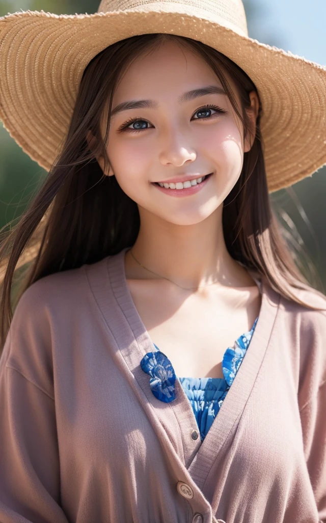 Japanese、18-year-old、Very slim、((Smiling))、Summer clothing