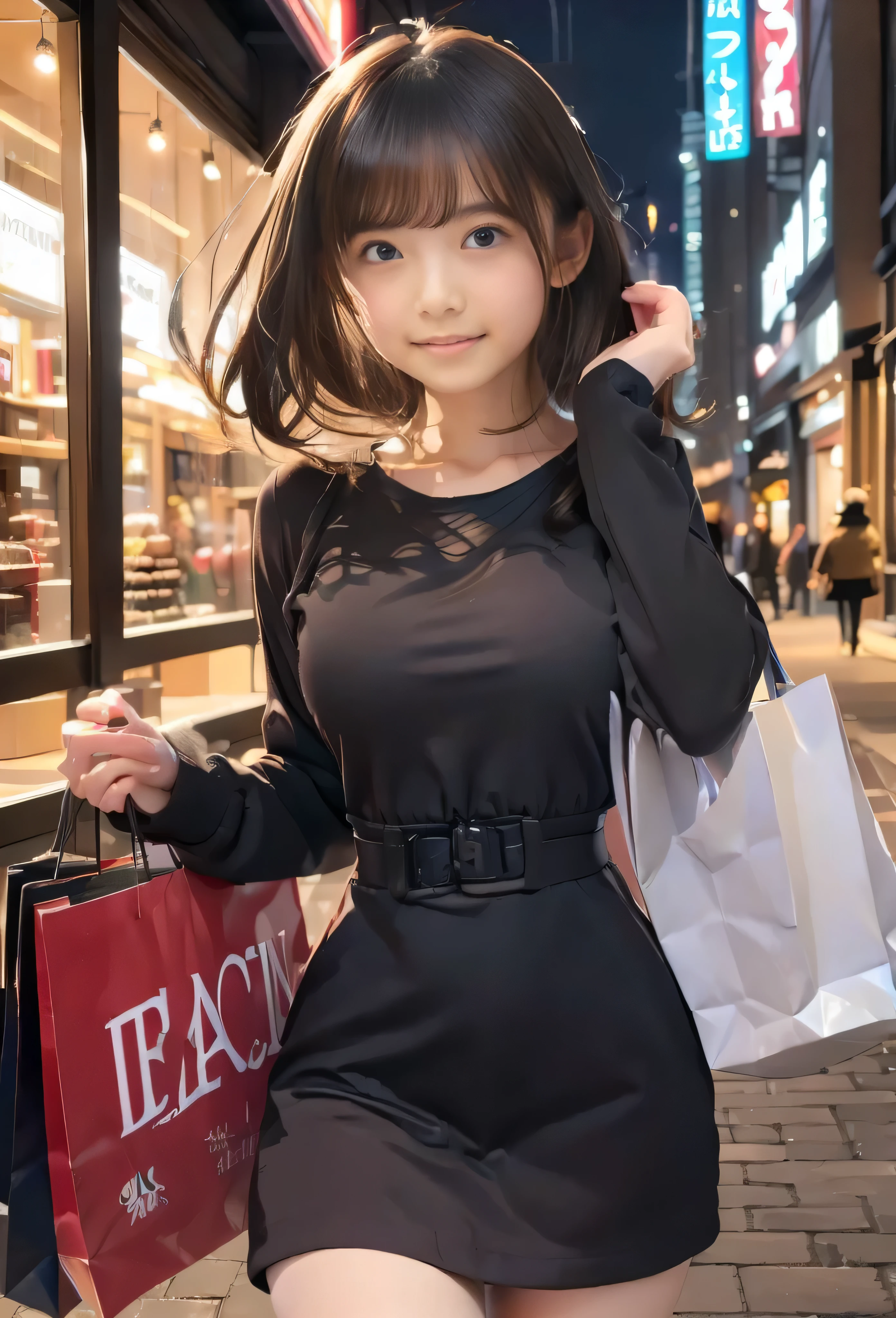very hot sexy asian girl, Little black dress, Shopping mall