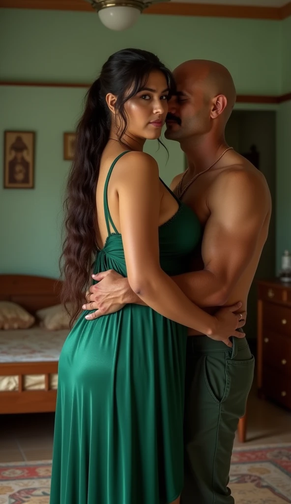 One shirtless rich SHORT-HAIRED tall muscular man with his girlfriend, everybody has unique natural hair colors and unique skin colors, Asian and Irish, hugging and kissing and feeling muscular arms, flirting and hugging and competing for love, his three girlfriends: Athletic fit bodybuilding muscular 30 year old fitness athlete woman, amazingly long wavy voluminous flowing hair down her back to her thighs beautiful like a waterfall, big beautiful green eyes, MANY freckles on face and body, muscle tone, wet and glistening from sweat, wearing low-rise oversized sweatpants-shorts, ((( IMPORTANT: and a huge loose baggy oversized low-cut comfy big sweatshirt with ONE wide-neck-hole that goes all around off-shoulder and cleavage in one big swoop 1.3))), very tall socks and cute sneakers, wearing headphones, flowers in hair, muscle definition in shoulders and belly and legs, gorgeous neck and shoulders, curvy, juicy wide hips, thick thighs, nice big muscular ass, mature gorgeous incredible pretty face, grinning, laughing, many tattoos on her body, exercising through a beautiful historical royal garden park of an expensive mansion of a rich man in the morning, Instagram model, (((small breasts 1.3))), ((( incredible thoughtful cinematography to enhance the scene bokeh and incredible colors and professional photographer with a sense of the dynamic and having depth 1.3 ))) k, SFW, abs,photorealistic,super long hair, incredible outfit that makes sense practically and beautifully for an autumn morning when it's sunny but a little windy, , headband, all clothes are one color,
