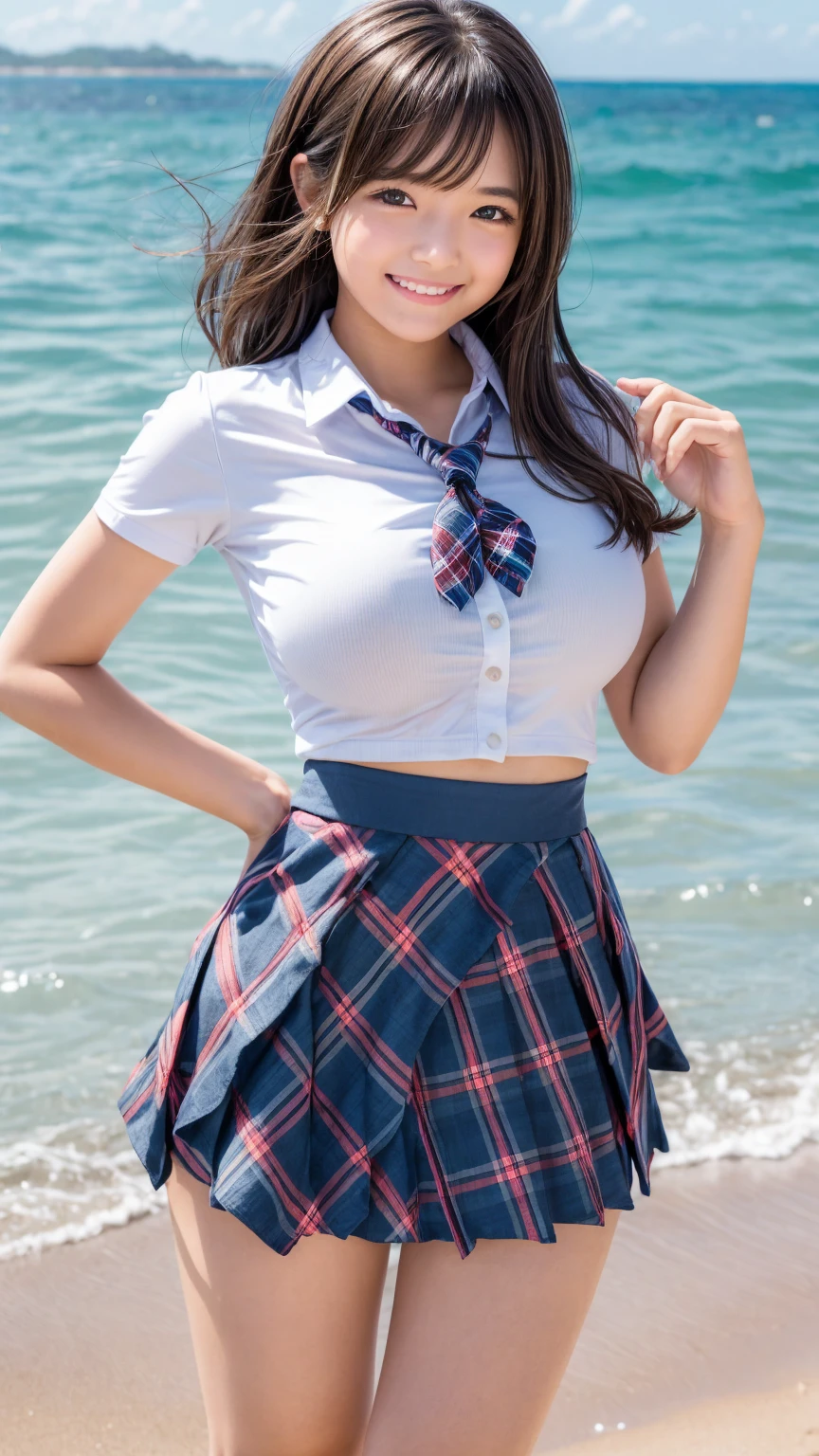 ((top-quality、8K、​masterpiece:1.3))、Little beautiful Japan gal with perfect body shape:1.4、((brown haired、tits out:1.2))、student clothes(((navy blue、a sailor suit、White ruffled underwear pants、Forgetting to wear a skirt)))、(((River)))、Highly detailed facial and skin texture、A detailed eye、二重まぶた