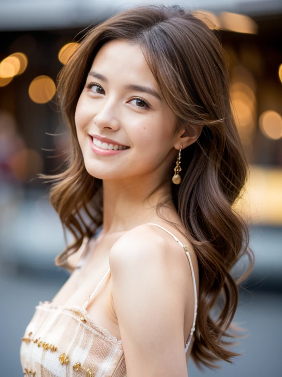 ((masterpiece)), ((best quality)), (ultra-detailed), a pretty woman, 25years old ,solo, beautiful light brown hair, long hair , ((beautiful eyes)), long brown hair, wavy hair, necklace, standing, (((gigantic natural breasts,))) gigantic breasts,(Highly quality, masterpiece, detailed), ((Realistic lighting, Best quality, 8K, Masterpiece: 1.3)), Clear focus: 1.2, 1girl, Perfect Figure: 1.4, Slim Abs: 1.1, ((Dark brown hair)), Super fine face, Fine eyes, Double eyelids, (((massive natural breasts))), (((view from the front))), (((long wavy hair blowing in the wind))), (((innocent face))), (((massive natural breasts))), (((long wavy hair blowing in the wind))), (((sexy face))), (((massive natural breasts))), (((smiling))) (((massive natural breasts))), (((massive natural breasts))), (((sexy face))), (huge-breast:1.6), Soft big、large, soft sagging breasts,,,,,,,,,,,,,,,,,,,,,,,,,,,,,,,,,,,,,,, splash detailed, surreal dramatic lighting shadow (lofi, analog), kodak film by Brandon Woelfel Ryan McGinley, (((long blond hair))) The expensiveest quality, masterpiece, formal, Horror movie-like writing、(Key Light:Front 45 degree angle, Subsidy light、Backlight、Shadow、Blue and orange color palette), Accurate human body、Someone knowledgeable、Correct five-finger、(((closeup))) (Dripping Sweat、Oilskin,Shine Skin、Realistic skin texture、Beautiful skin in every detail、Shiny skin、Shiny skin) (Mature women lined up and lined up towards your gaze:1.4), (Detailed pupil, Perfect Eyes:1.2), (Shiny clothes that reflect light and have many wrinkles:1.2), Shine, Shiny gold, (Hoop Earrings), necklace, latex, Glamorous and perfect female proportions, Captivating smile, fine surface texture, beautiful girl, Captivating woman、short hair、Black hair and bright inner color hair、expensive 、(((Big Breasts))), Big cleavage、back alley at night、Roads without lights、Dark and dirty narrow alley、gallons of 1、(knitting knit, cut out ,Solid Knit V-Neck Bodycon Sweater Knit Dress & Super Crop Top)