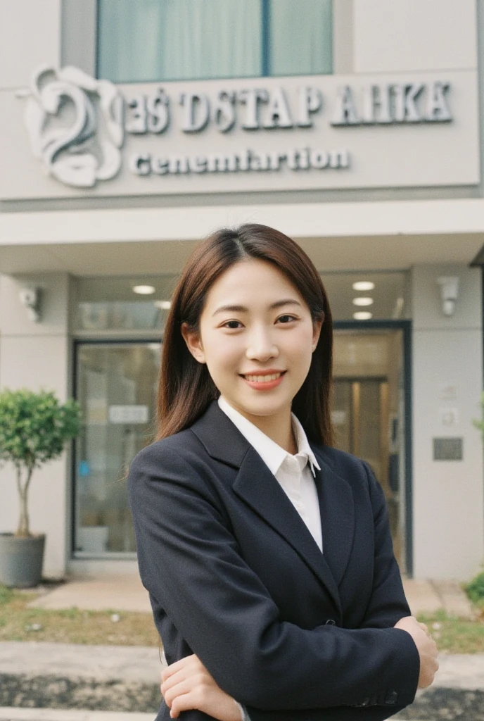 A woman with well-aligned teeth going to the dental clinic