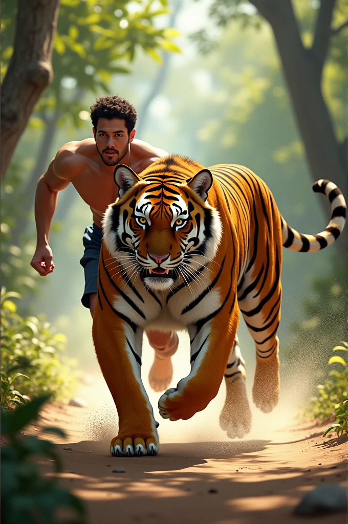 Tiger Shroff, with real Tiger in the Jungel, Tiger walk