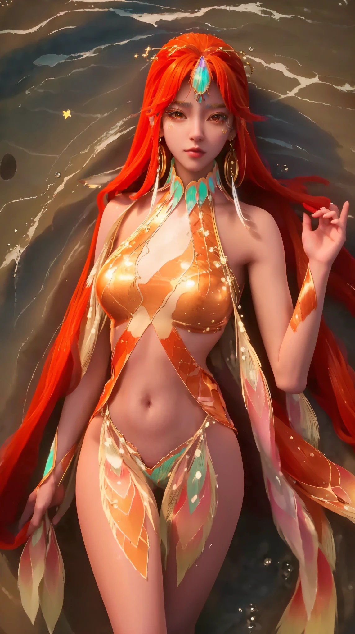 (Extreme full face close-up:1.4), A masterpiece, best quality, Ultra detailed, Wheels within wheels, Extremely detailed, A high resolution, Lifelike, HD, 8K, a (playful NAKE mecha woman), (Humanoid robot woman), 20 yo, (curvy and ginger girl:1.4), (emerald bright eyes:1.4) long and curly hair, ([orange|copper] hair:1.5), floating hair, perfect body, perfect face, high_detailed face, hair ornament, makeup , lipstick, blush , light-skinned female , ((huge round breast)), ((big ass)), (hard nippples), Tender powder, Chest leakage, open waist, ((Moon crypto wow's midway style)), Psychedelic, Halo, Dynamic pose, Extremely delicate mech, Glowing dark red LED part, s whole body, High-tech background, rim-light,Science fiction, ((NSFW))
