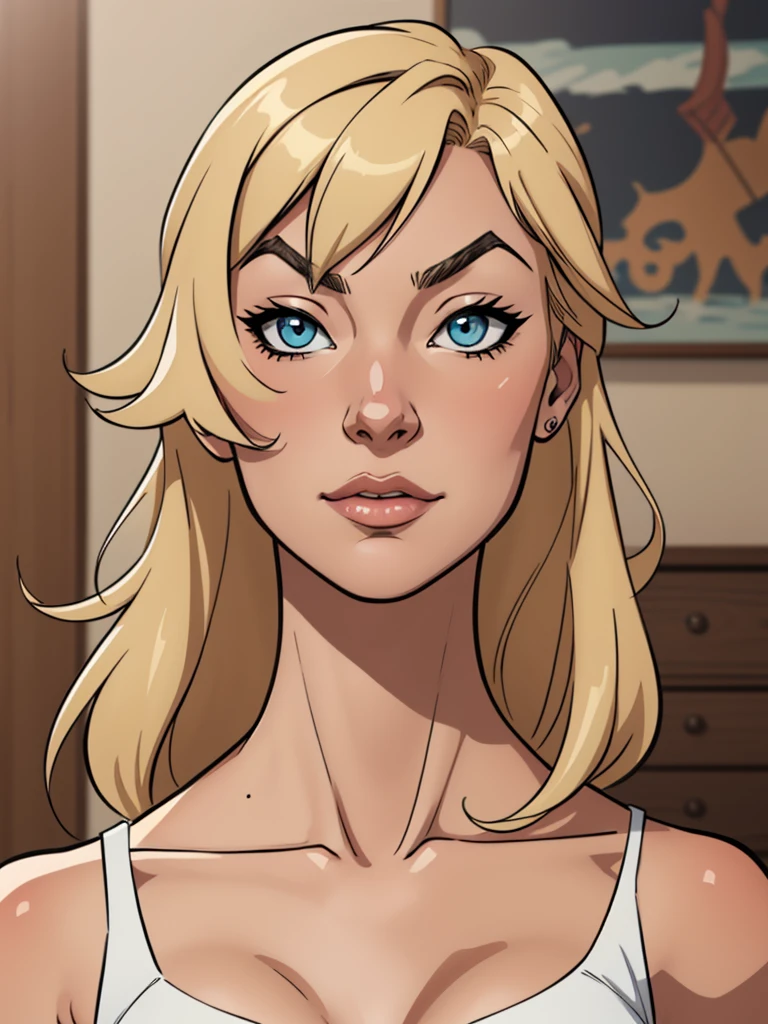 estilo de desenho animado:1.2), Yvonne Strahovski mulher Imagem de desenho animado de uma mulher , roupas sensuais , garota super fofa, authoritarian would be facial expressioncartoon style illustration, estilo de arte dos desenhos animados, estilo de arte dos desenhos animados, digital illustration style, design de personagens altamente detalhado, arte digital detalhada fofa, City fan art, design de personagem retrato, beautiful digital illustration, retrato de alta qualidade, arte em quadrinhos, retrato do design do personagem, white background Buso without clothes and medium , beautiful and symmetrical body curves in comics