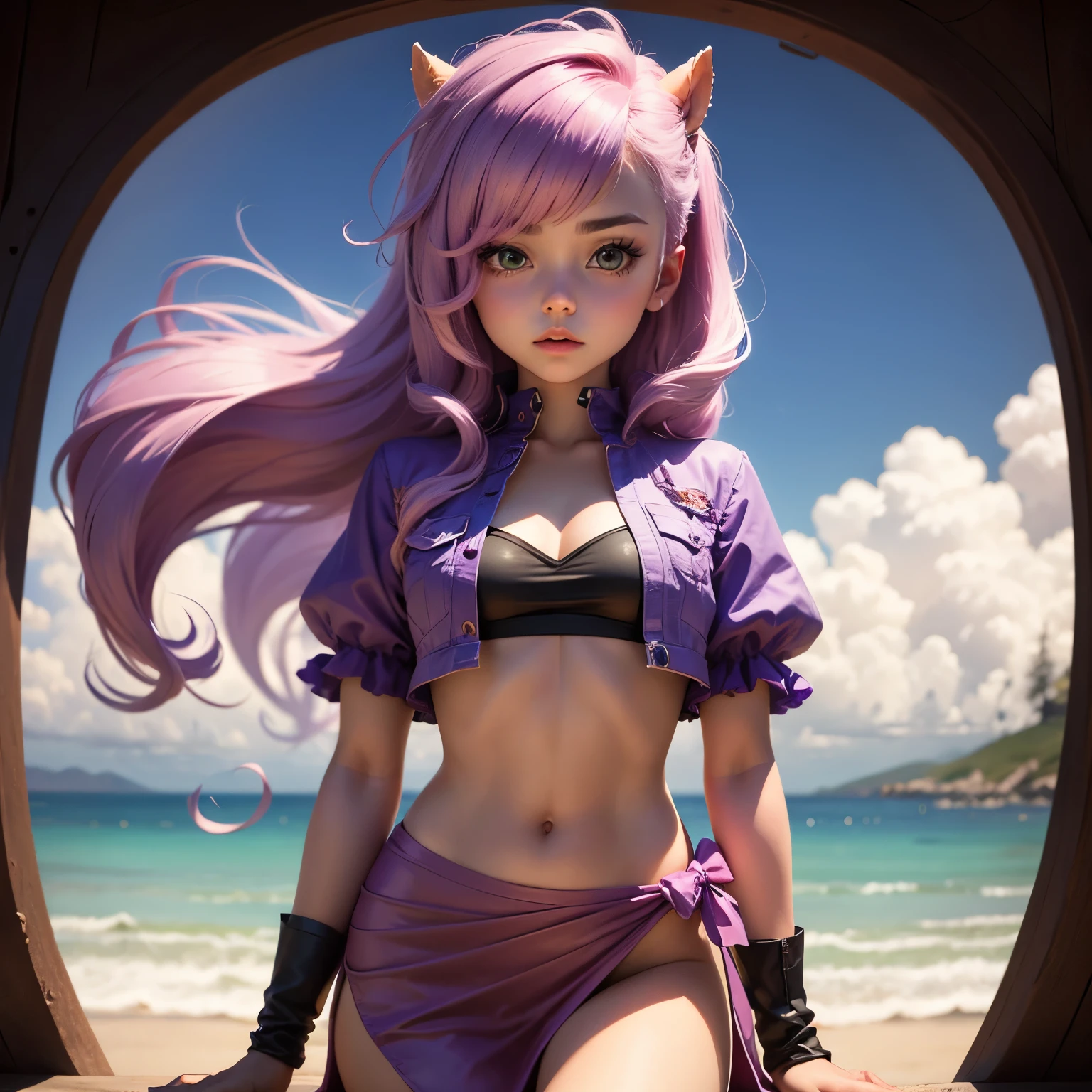 Photographic style capturing subjects from head to toe, emphasizing the entire body within the frame, Anime cartoon simple style cute (anthro puma kung-fu master:1.3), bandage clothing, bandaged hands, bandaged chest, white knee-high socks, full body, head to toe, inclusive, dynamic, energetic, balanced composition, versatile