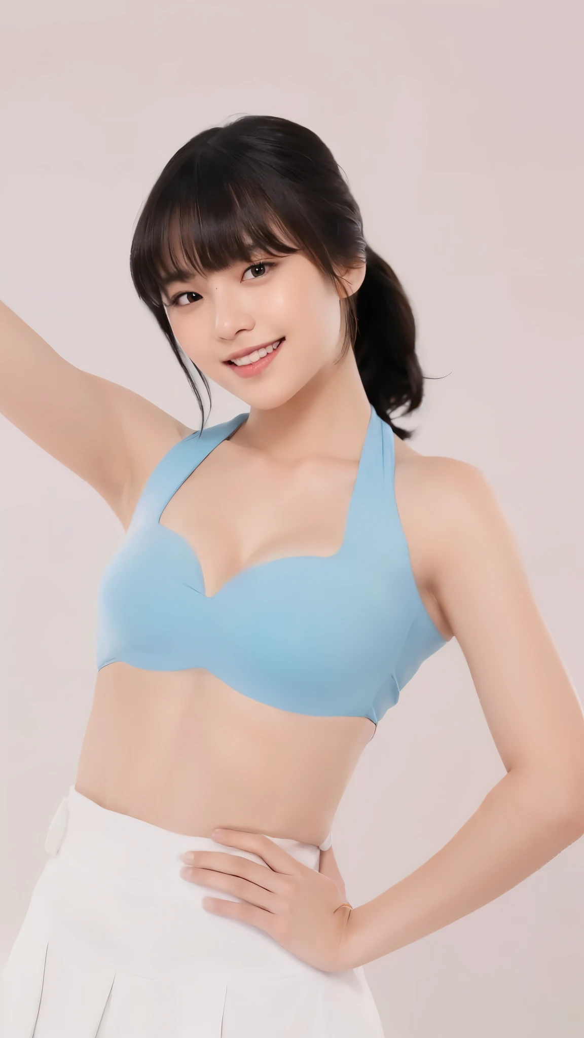 arafed brunette  in a blue dress with a pink bow, she is thin with a very small chest, very hard nipples, with a big messy hair bun on top with a large pink ribbon in her hair, belle delphine, mackenzie foy, wearing a low cut designer top with visible cleavage and very hard nipples, wearing an ornate outfit, miranda cosgrove, isabela moner, charli bowater, pink and teal, gorgeous kacey rohl, teal and pink, fan art, maisie williams, official artwork
