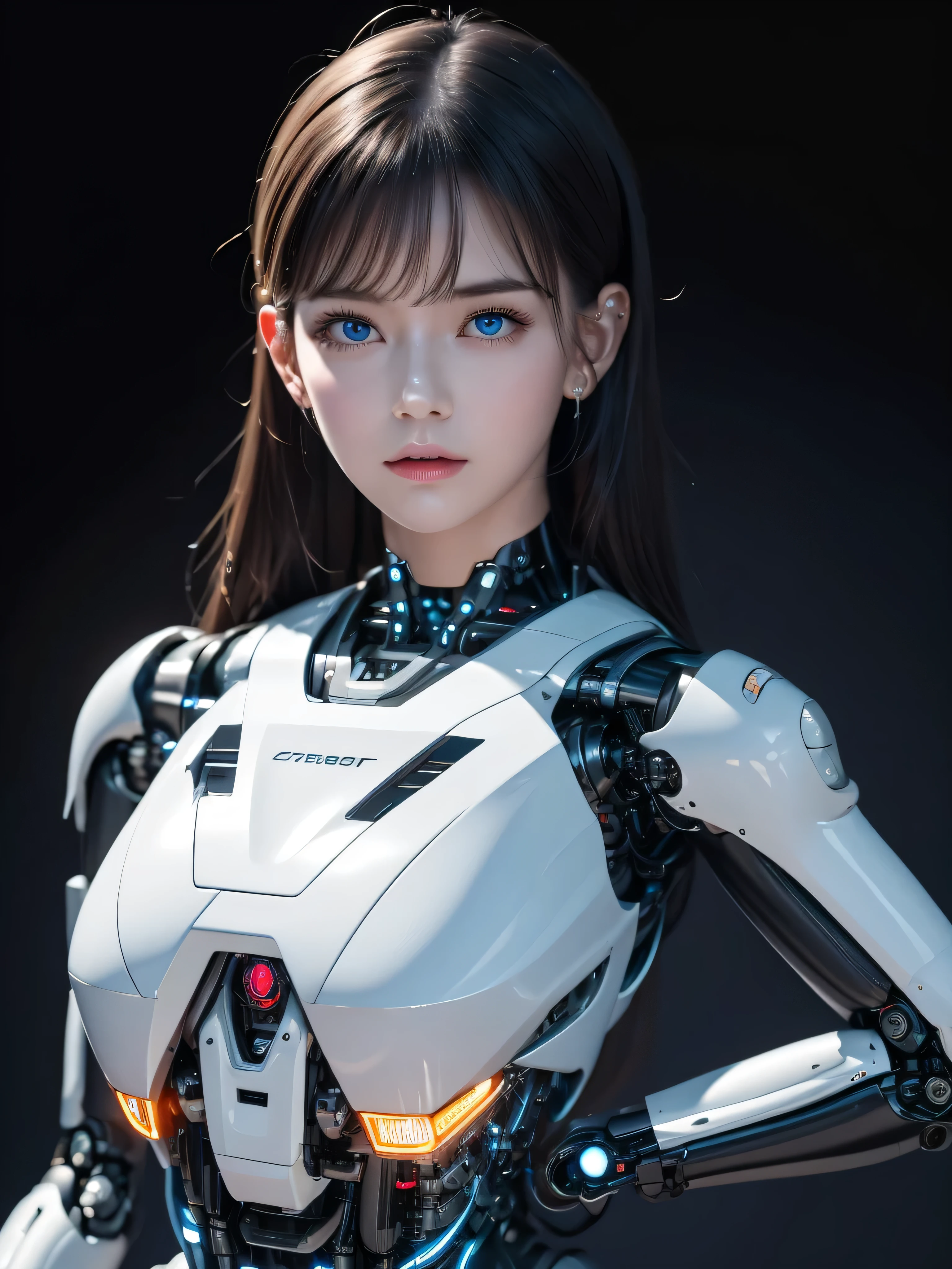 masterpiece, best quality, extremely detailed, (photorealistic:1.4), (RAW photo) (RAW photo) (8K, 4K, Best Quality, hight resolution, 超A high resolution:1.1), (masutepiece, Realistic, Photorealsitic:1.1), 1girl in, Japaese Cyborg girl,Plump , control panels,android,Droid,Mechanical Hand, Robot arms and legs, Black Robot Parts,Black hair,Mechanical body,Blunt bangs,White robotics parts,perfect robot girl,future laboratory,cyber pank,charging spot,laboratory,long tube,thick cable connected her neck,ceramic body ,mechanical body, ear antenna,mechanical ear cover, black leggings,mechanical costume,android,robot,humanoid,cyborg,japanese teenager android ,mechanical chest,perfect cyborg girl, masterpiece, Best Quality, Extremely detailed, 8K portrait,1woman in, Japaese android woman,Plump , announcer,control panels,android,Droid,Mechanical Hand, ,Robot arms and legs, Black hair,Mechanical body,Blunt bangs,White Robotics Parts,perfect robot woman,Charging spot,Long Tube,A thick cable was connected to her neck,ceramic body ,Mechanical body, mechanical ear covers,android,robot humanoid,a bit chubby,panty,She is exhibits,perfect mechanical body,white robotics body,future laboratory,mechanical ear cover,blue eyes