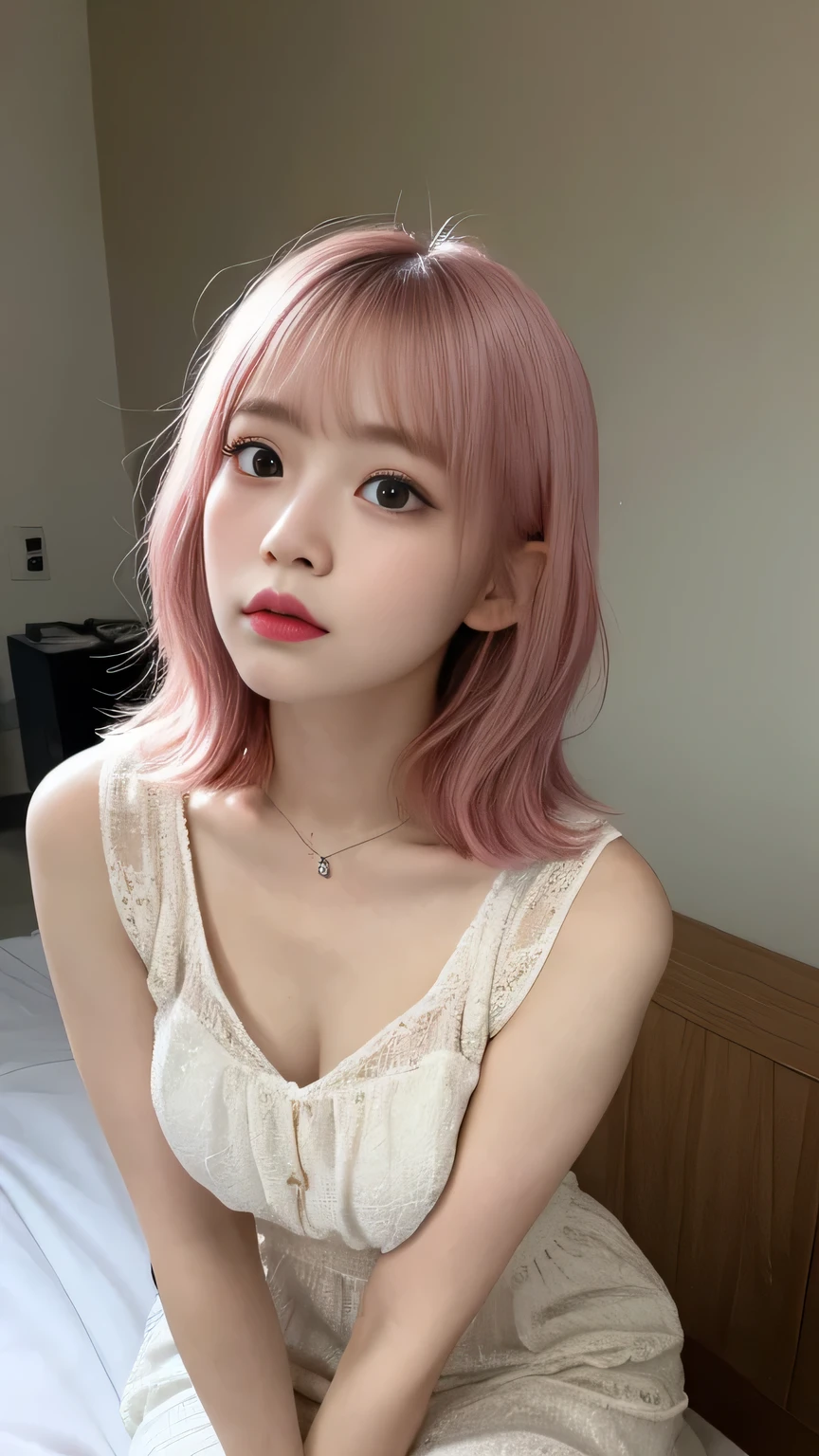 (highest quality,masterpiece:1.3,超A high resolution,),(Very detailed,Caustics),(Photorealistic:1.4,RAW shooting,)Ultra-Realistic Capture,Very detailed,High resolution 16K for human skin、 Natural skin texture、、Skin tone is even and healthy looking、 Use natural light and color,One Woman,Japanese,,cute,Pink,Middle Hair,(Written boundary depth、chromatic aberration、、Wide range of lighting、Natural Shading、)、(Outdoor lighting at night:1.4)、(Hair swaying in the wind:1)、short hair、（Exposure:3.0）、lingerie