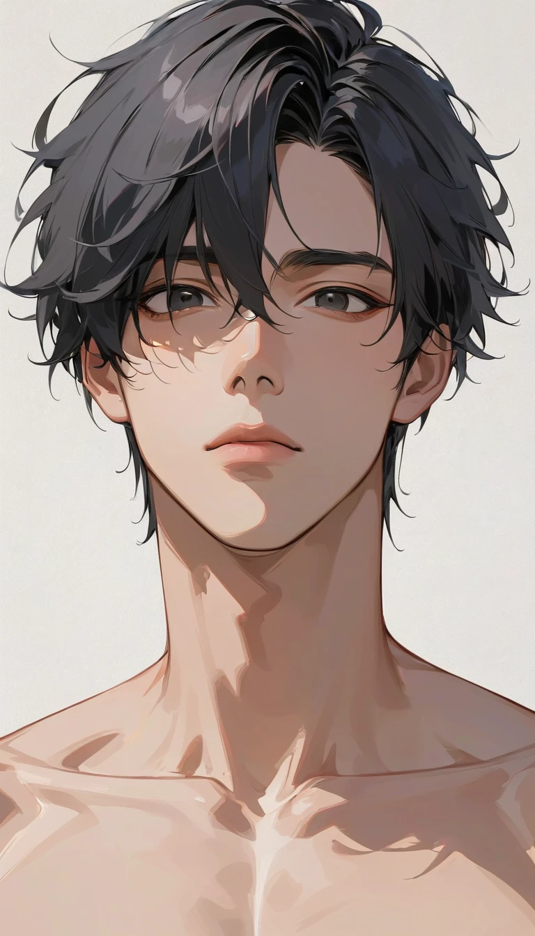 impasto, short hair, masterpiece, best quality, 1 man , black hair , perfect face , black eye , handsome male , Alone, adult male , upper body , delicate line drawingimpasto, masterpiece, high resolution, Top quality, unique , 1 male , nice , tanned skin , dark haired