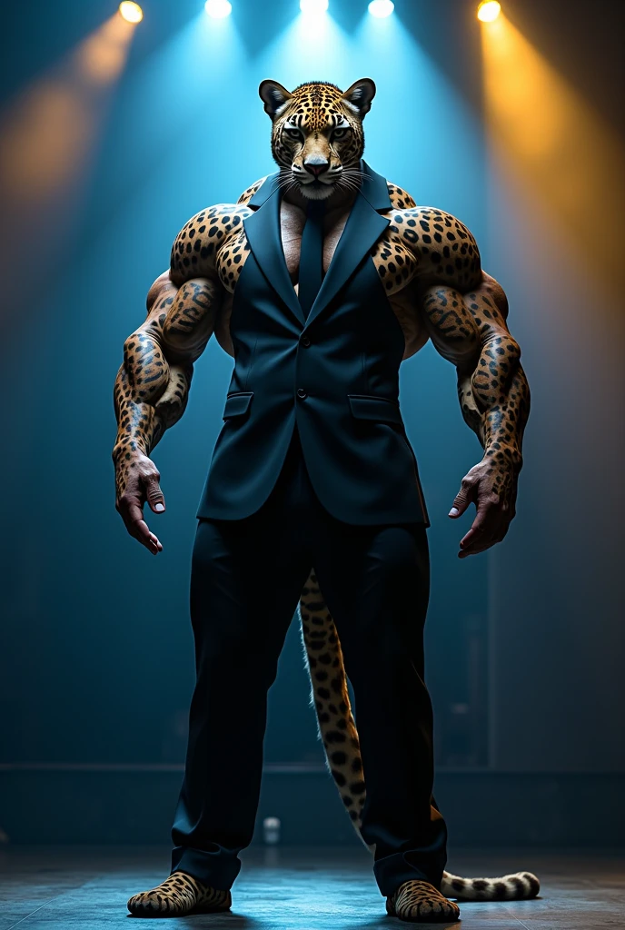 Hybrid man with cheetah head