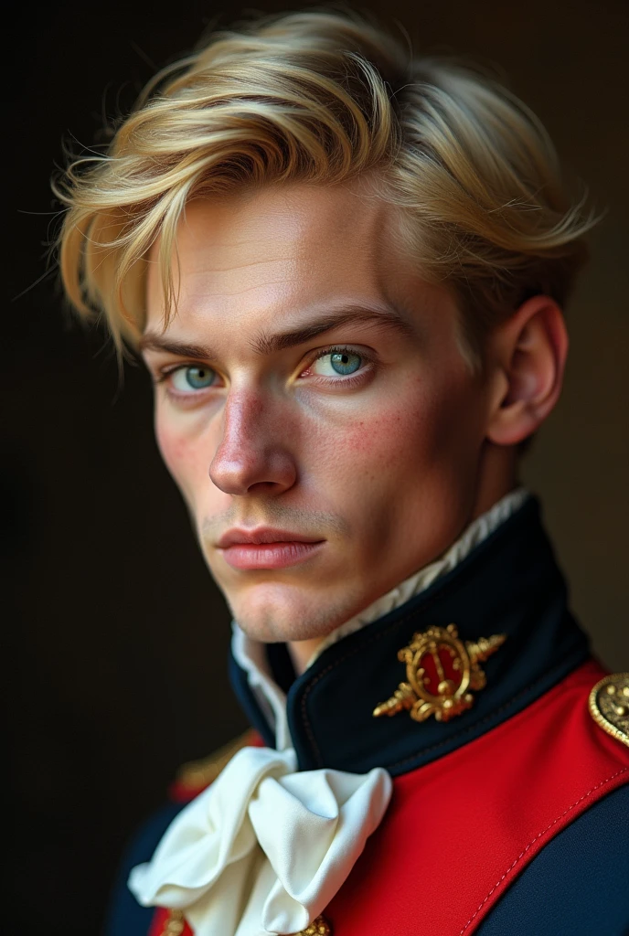 blond man, head shot, US marine, first officer, looking at the camera, happy smile, big smile, 30 year old man , single man , on ship, attractive man, attractive male, blond model, long brow hair, high res, , handsome male, brown-eyed man, realistic, natural light