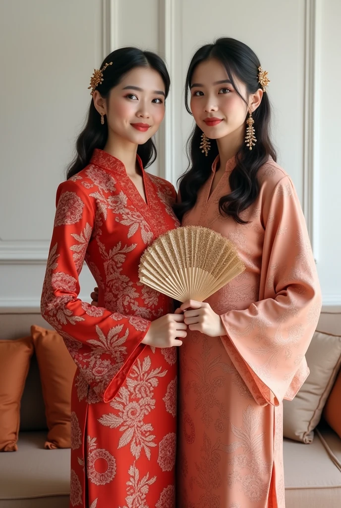 a couple of lesbians sitting together,leering:1.4,Taoist,single hair bun,(An ancient Chinese hairstick on her head:1.5),Use mahogany hairpins,(Revealing a translucent cheongsam),(Urzang-6500-V1.3,PureFace_V1,Octane rendering),Elegant Pose,xxmix girl woman,Perfect composition golden ratio,The proportions are the same for all races, All faces and pictures must be different, use all spectre of your different emotions from happiness to anger, Masterpiece, Best quality, 4K, Sharp focus. better hands, Perfect anatomy.