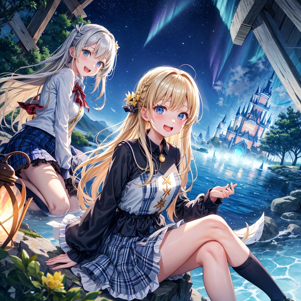 Best Quality,beautiful girl,Light novel,Superpowered girl,middle School girls,Beautiful girls,Big Breasts,8K,Perfectly portrayed,smile,High quality,New Uniform,masterpiece,Long Hair,Horny girl,Naughty Girls,Perfect Face,strongest,Cute uniform,blazer,mini skirt,tights,stylish,Academy,