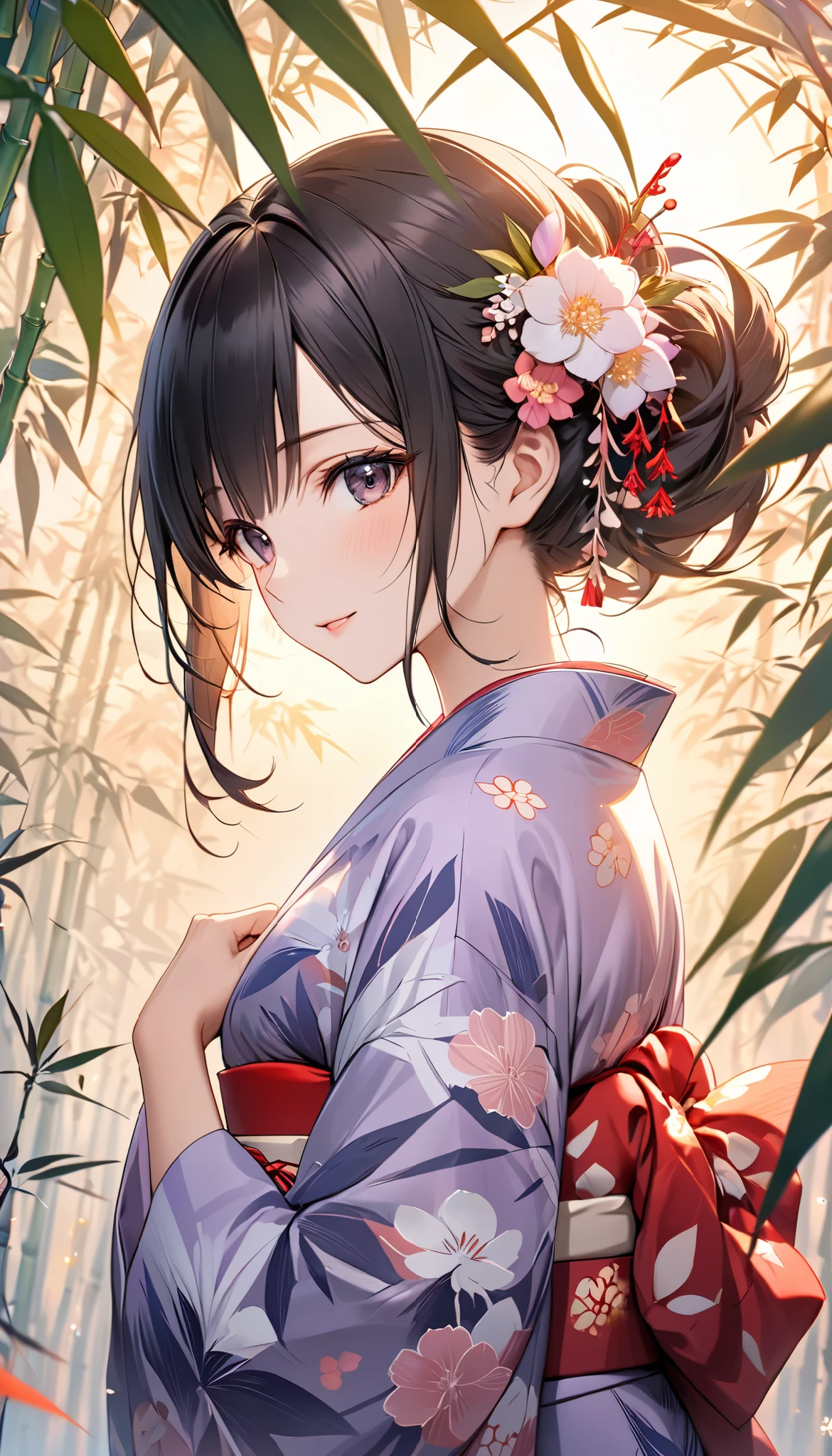 a beautiful japanese woman in a traditional yukata robe, serene and tranquil expression, graceful pose, elegant and refined, delicate and ethereal beauty, natural lighting, pastel colors, muted tones, soft focus, detailed portrait, highly realistic, photorealistic, 8k, hyper detailed, masterpiece