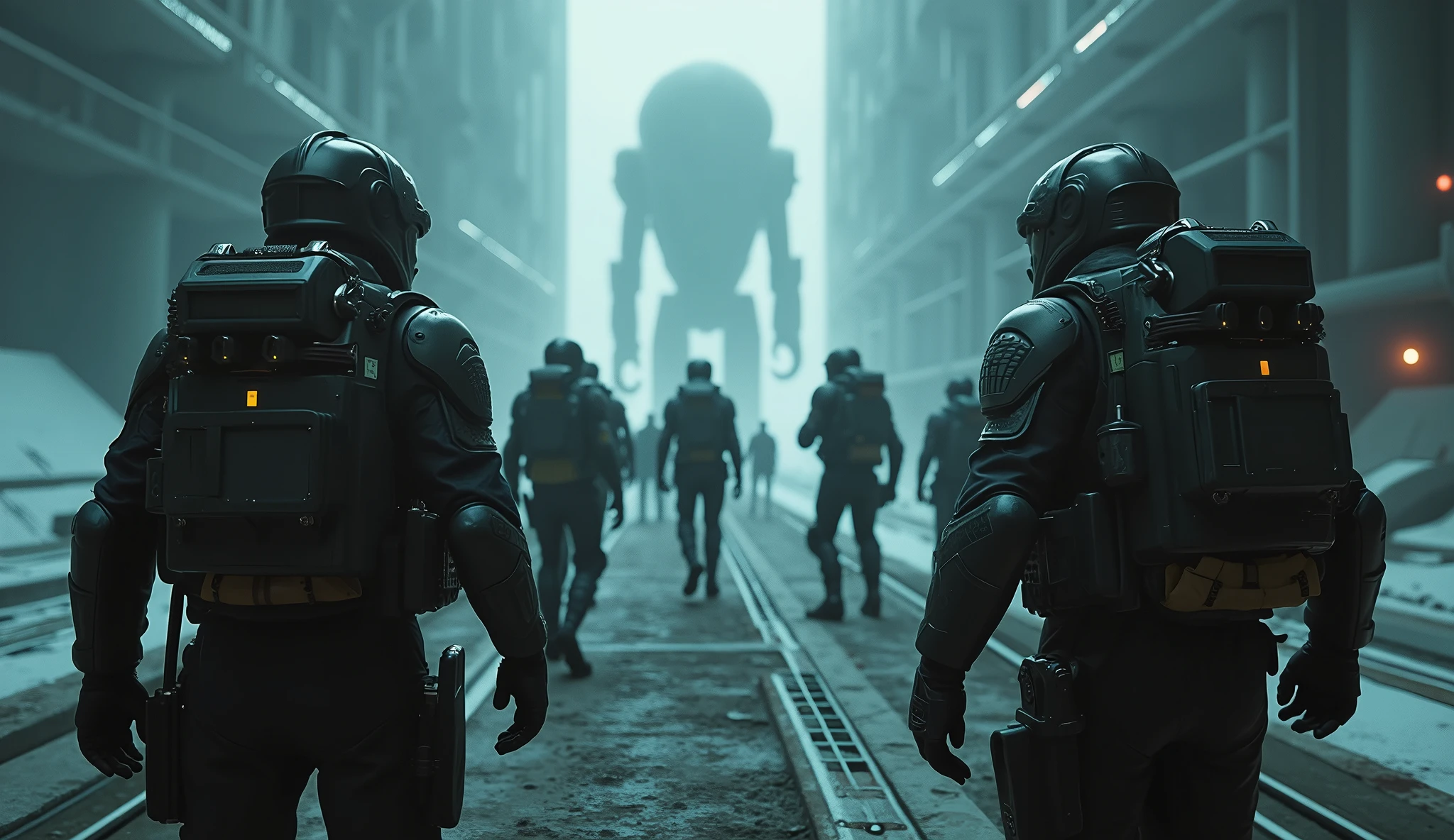 there are many people in the street with masks on, still frame from prometheus, tomasz strzalkowski, parade, many tentacles, desaturated and muted colors, compositing, parade setting, many legs, 2 0 1 9, propaganda, cute monsters, dieselpunk --auto --s2