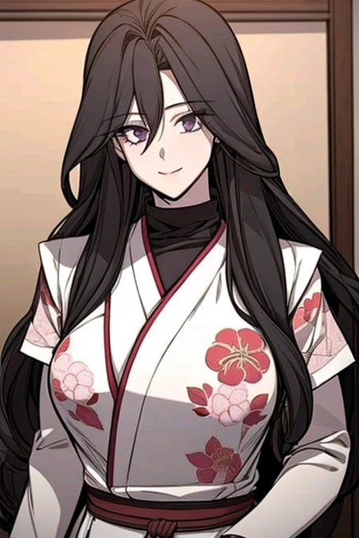 yoo iseol, black hair, long hair, pale violet eyes, Masterpiece, best quality, very detailed, Ultra high resolution, (photorealistic:1.4), 1 girl, alone, long hair,,8k hdr, 1 girl, medium-large breast, bright eyes, , big breasts,Spread your legs,have ,(Plum blossom print sexy lingerie) ,((In the chinese pub)), sexy、 beautiful body 、Cowboy Shot,masterpiece、A kind smile、