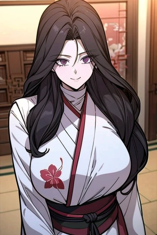 yoo iseol, black hair, long hair, pale violet eyes, Masterpiece, best quality, very detailed, Ultra high resolution, (photorealistic:1.4), 1 girl, alone, long hair,,8k hdr, 1 girl, medium-large breast, bright eyes, , big breasts,Spread your legs,have ,(Plum blossom print sexy lingerie) ,((In the chinese pub)), sexy、 beautiful body 、Cowboy Shot,masterpiece、A kind smile、