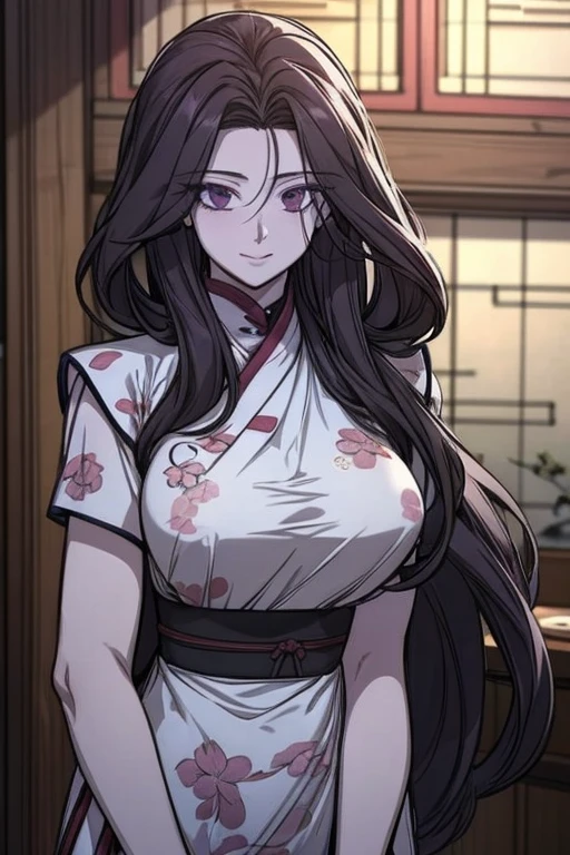 yoo iseol, black hair, long hair, pale violet eyes, Masterpiece, best quality, very detailed, Ultra high resolution, (photorealistic:1.4), 1 girl, alone, long hair,,8k hdr, 1 girl, medium-large breast, bright eyes, , big breasts,Spread your legs,have ,((Plum blossom print sexy lingerie)),((In the chinese pub)), sexy、 beautiful body 、Cowboy Shot,masterpiece、A kind smile、