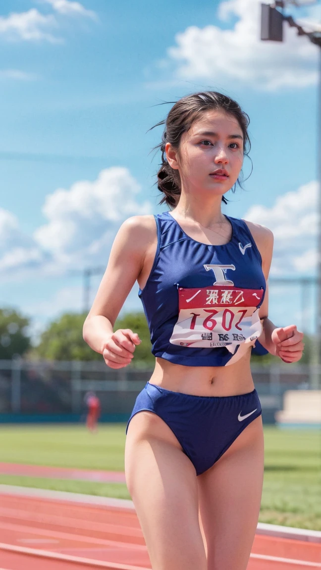 
(((Fullbody))),((Track & Field Athletes))wearing underwear,masterpiece, best quality, 8k, 15yo, , raw photo, absurdres, award winning portrait, smile, smile, solo, night, neon, idol face, violaceaess, gardeniass, delicate girl, upper body, DSLR, looking at viewer, candid, sophisticated, youthful, thin arms, professional lighting, film grain, chromatic aberration, (detailed eyes and face:1.0), (bokeh:1.1),（medium chest）



